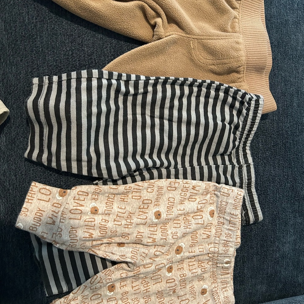 Carter's Tan, Black, and White Kids Joggers Set
